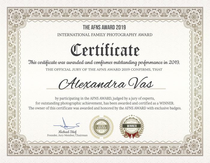 AFNS Award Certificate of Outstanding Performance - 2019-04