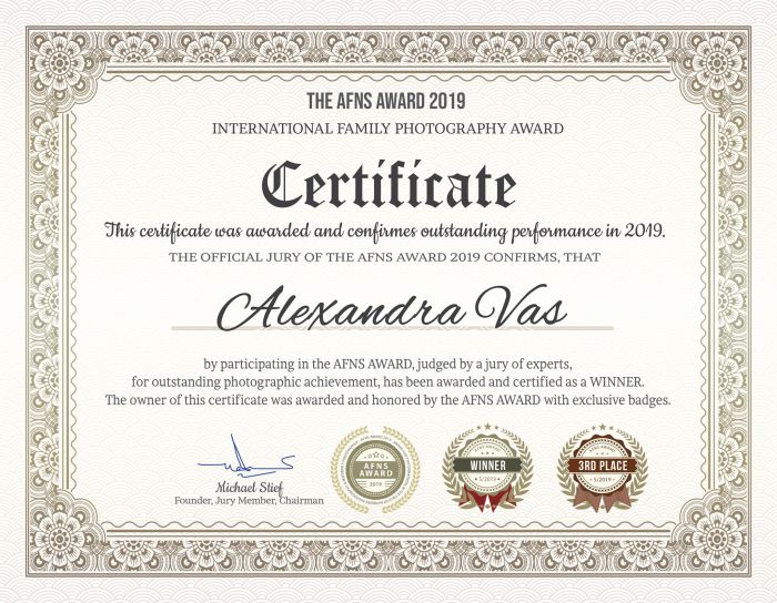 AFNS Award Certificate of Outstanding Performance - 2019-05